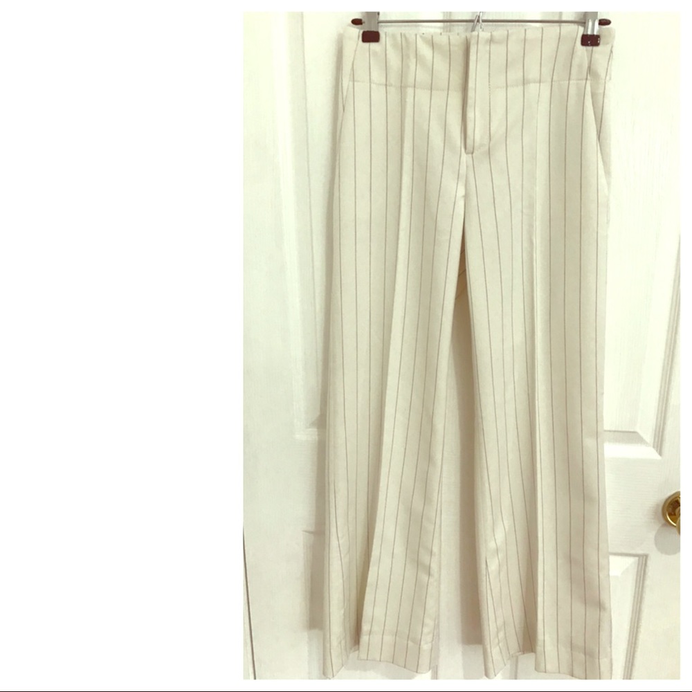 Zara Cream Pinstripe Trousers